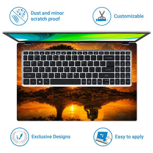 Spiritual Buddha Sunset Lake Reflection Laptop Skin - View 5