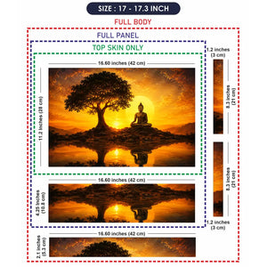Spiritual Buddha Sunset Lake Reflection Laptop Skin - View 9