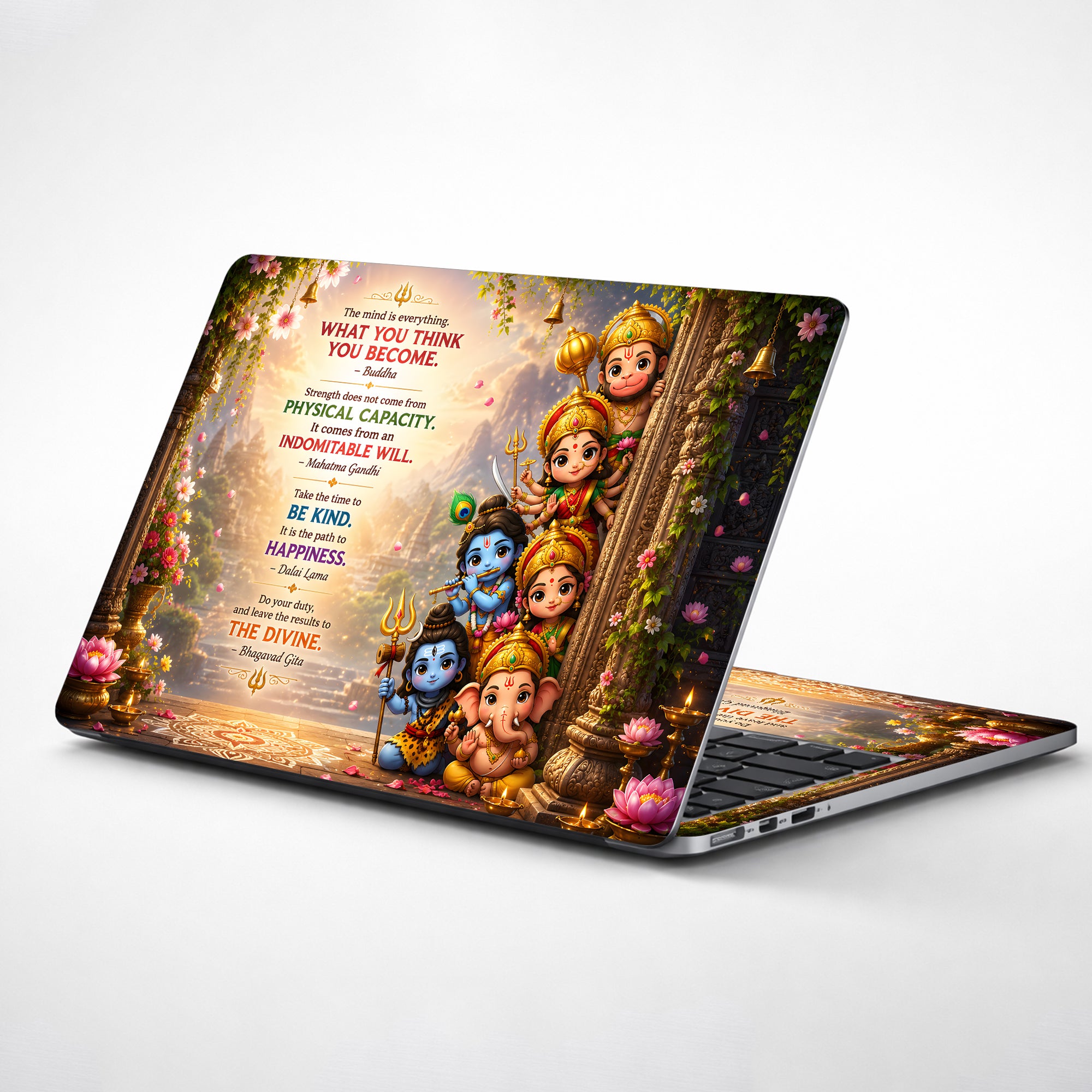 Spiritual Hindu Deities Quotes Garden Laptop Skin - View 1