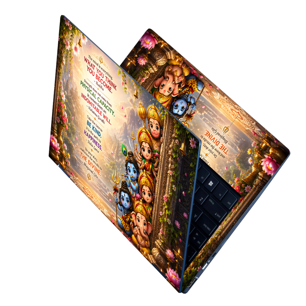 Spiritual Hindu Deities Quotes Garden Laptop Skin - View 2
