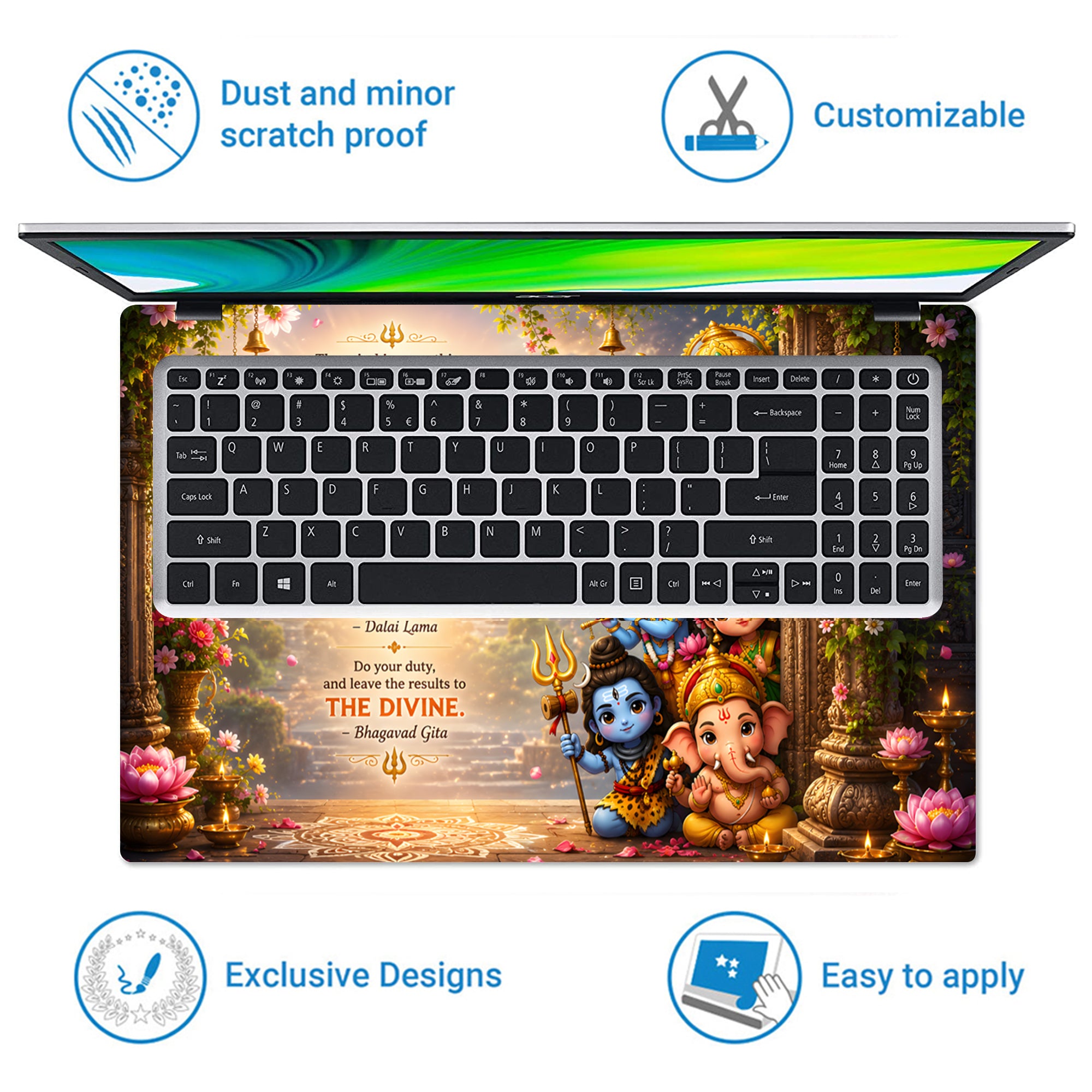 Spiritual Hindu Deities Quotes Garden Laptop Skin - View 5