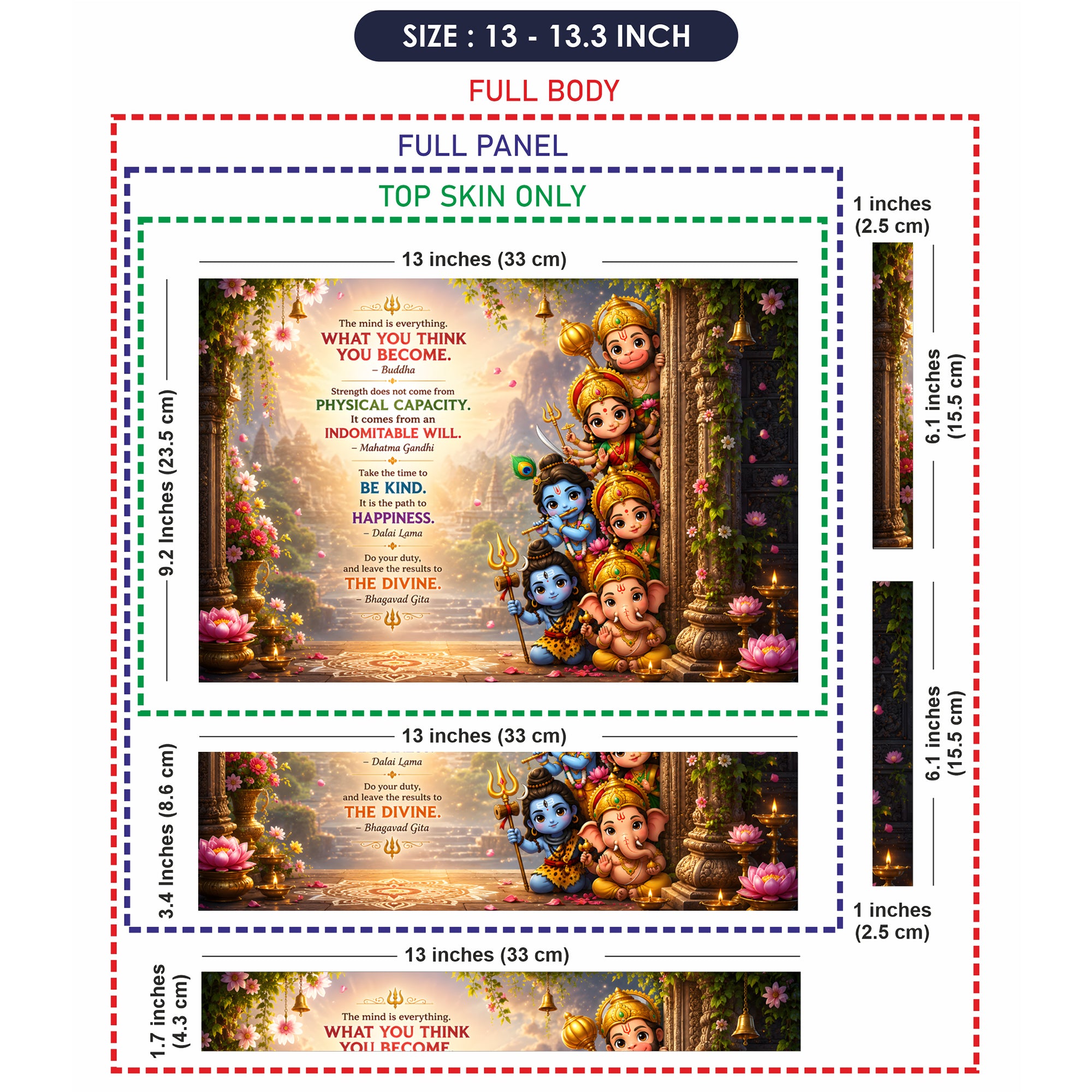 Spiritual Hindu Deities Quotes Garden Laptop Skin - View 6