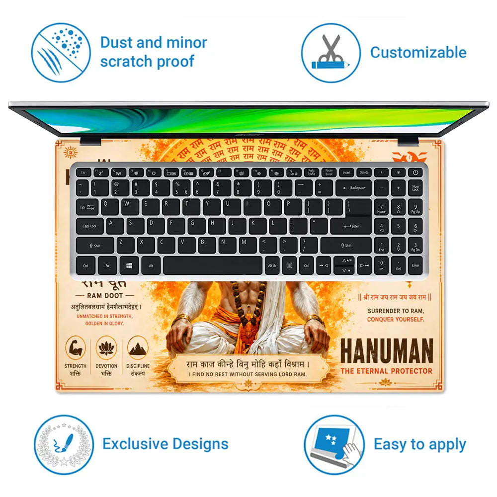 Spiritual Hindu Hanuman Eternal Protector Magazine Laptop Skin - View 5