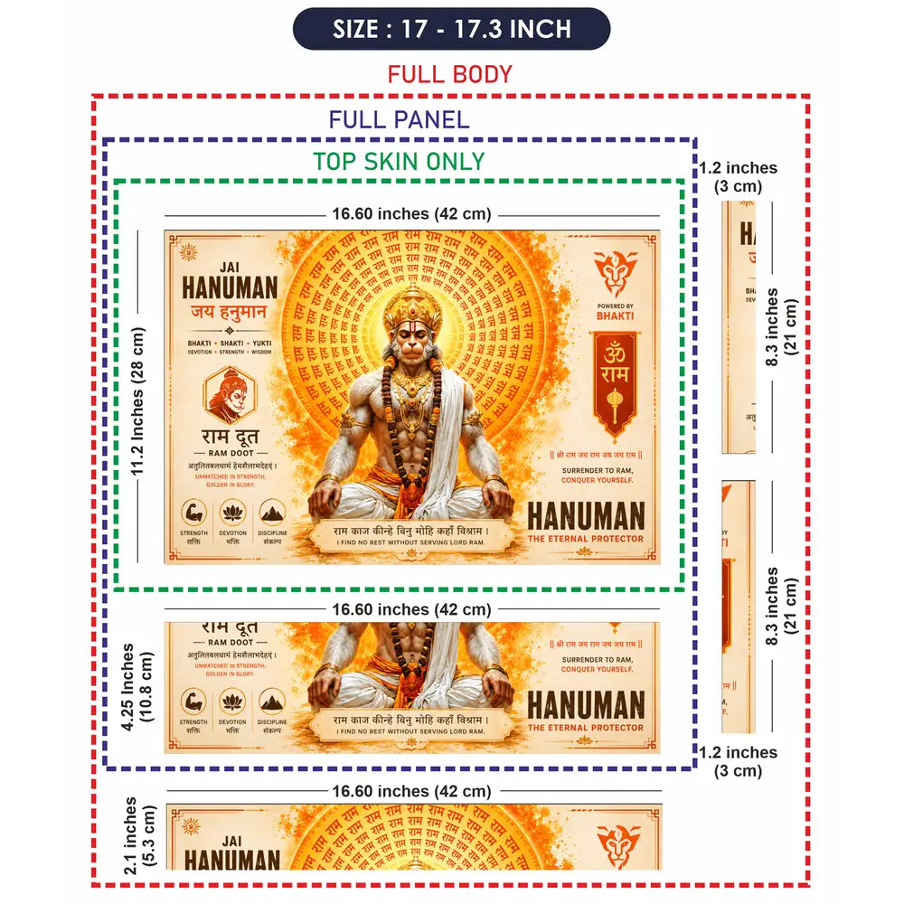 Spiritual Hindu Hanuman Eternal Protector Magazine Laptop Skin - View 9