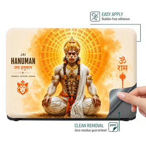 Spiritual Hindu Hanuman Jai Aura Meditation Laptop Skin - View 4