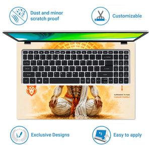 Spiritual Hindu Hanuman Jai Aura Meditation Laptop Skin - View 5