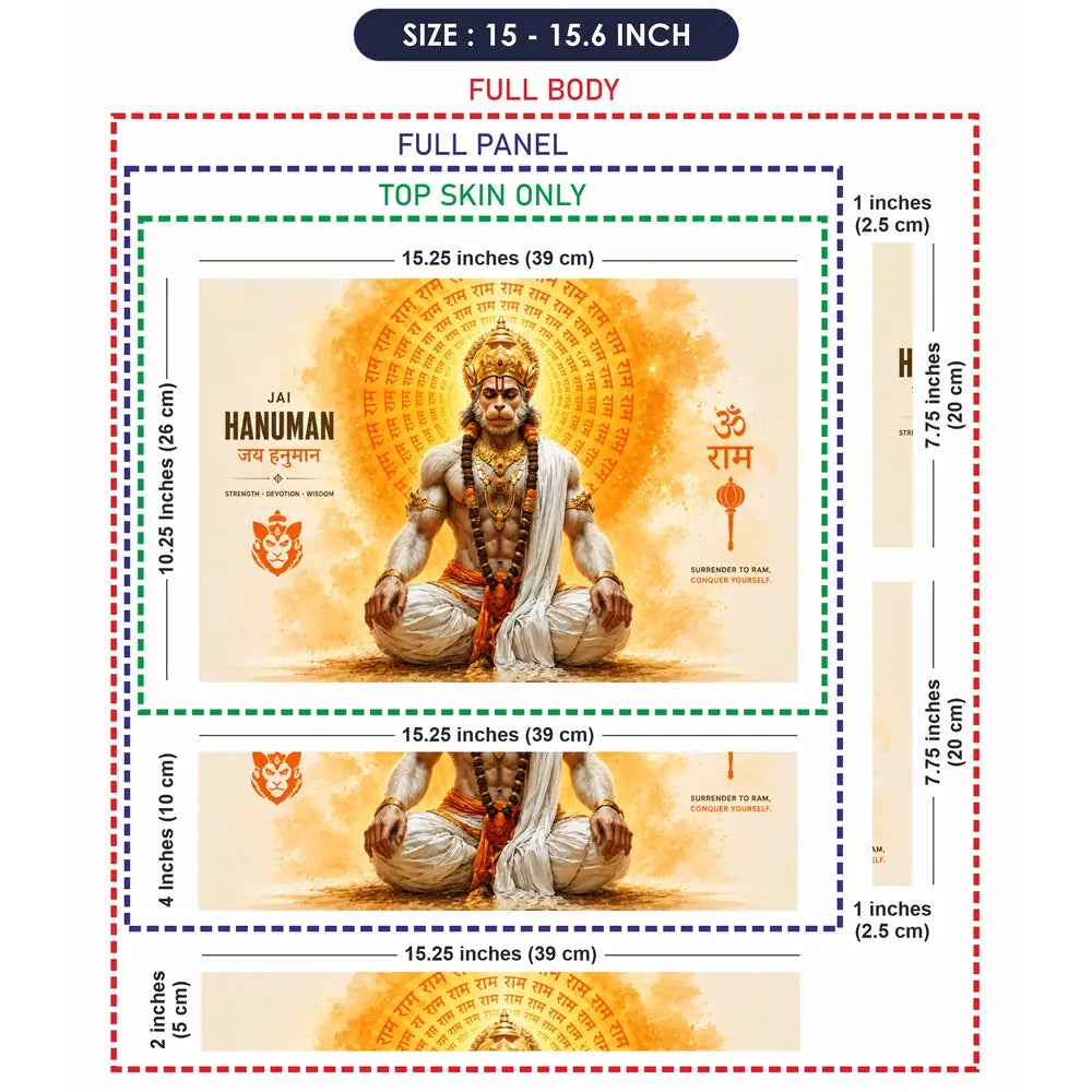 Spiritual Hindu Hanuman Jai Aura Meditation Laptop Skin - View 8
