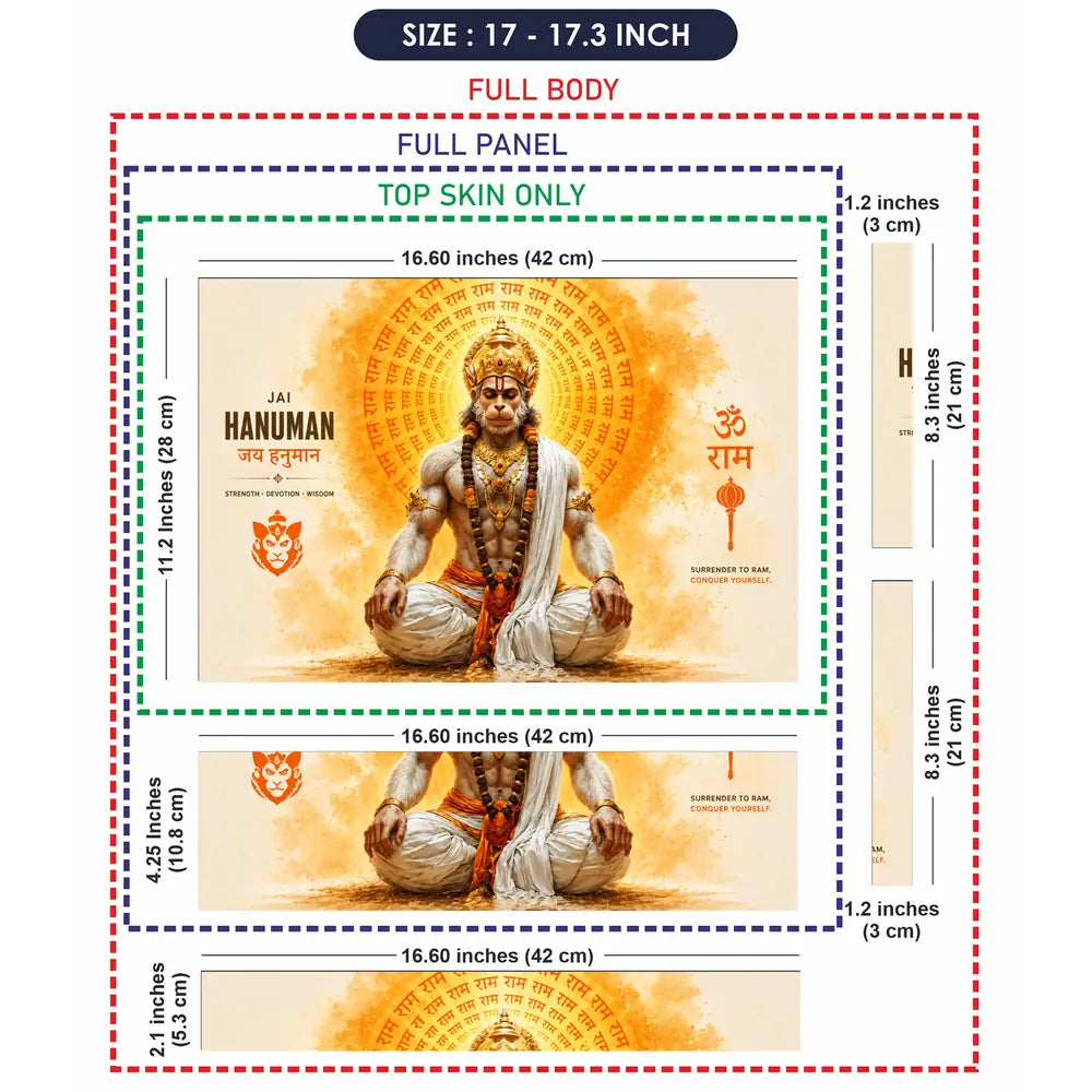 Spiritual Hindu Hanuman Jai Aura Meditation Laptop Skin - View 9