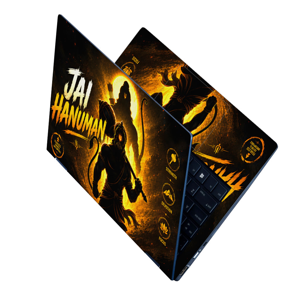 Spiritual Hindu Hanuman Jai Hanuman Ram Silhouette Laptop Skin - View 2