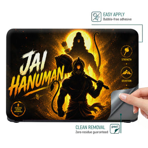Spiritual Hindu Hanuman Jai Hanuman Ram Silhouette Laptop Skin - View 4