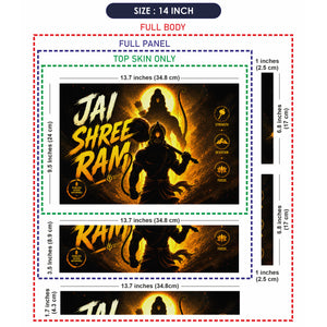 Spiritual Hindu Hanuman Jai Shree Ram Devotion Laptop Skin - View 7