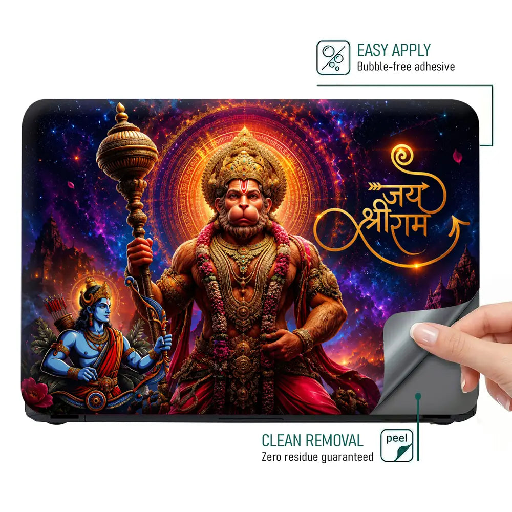 Spiritual Hindu Hanuman Jai Shree Ram Laptop Skin - View 4