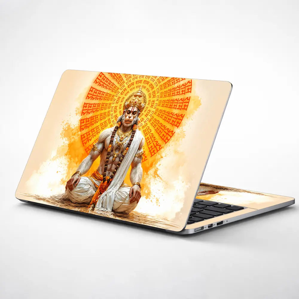 Spiritual Hindu Hanuman Meditation Ram Aura Laptop Skin - View 1