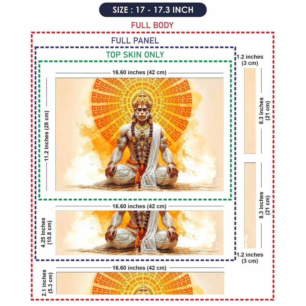 Spiritual Hindu Hanuman Meditation Ram Aura Laptop Skin - View 9
