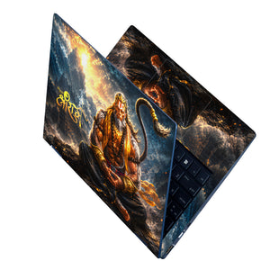 Spiritual Hindu Hanuman Meditation Sunset Laptop Skin - View 2