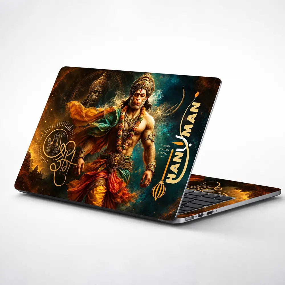 Spiritual Hindu Hanuman Strength Devotion Courage Laptop Skin - View 1