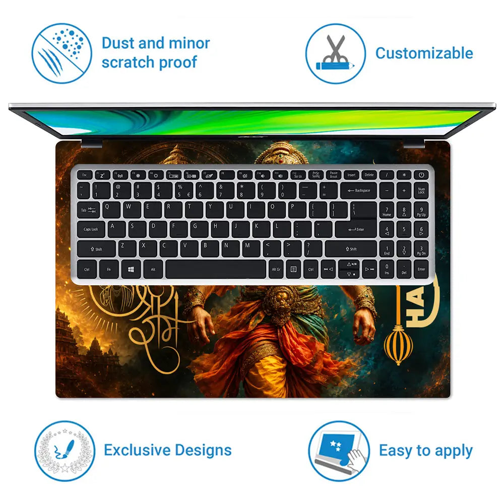 Spiritual Hindu Hanuman Strength Devotion Courage Laptop Skin - View 5