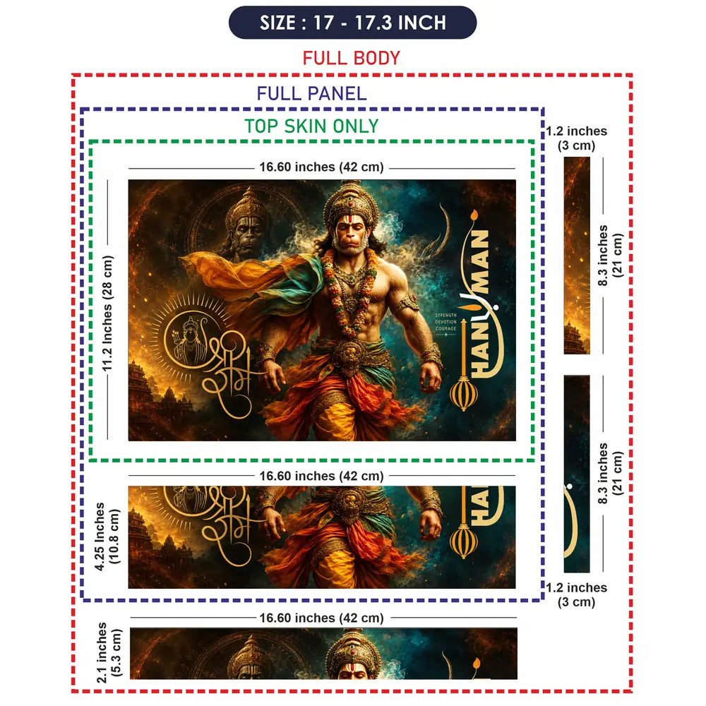 Spiritual Hindu Hanuman Strength Devotion Courage Laptop Skin - View 9