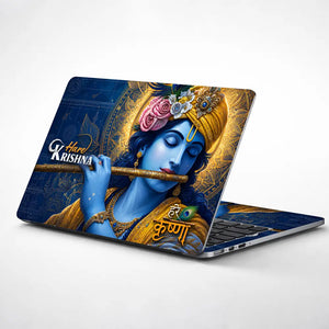 Spiritual Hindu Krishna Flute Laptop Skin - View 1