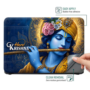 Spiritual Hindu Krishna Flute Laptop Skin - View 4