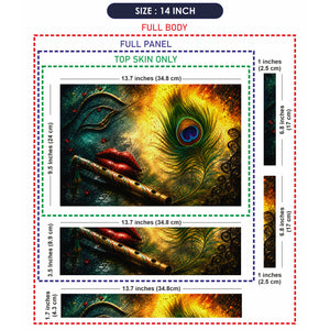 Spiritual Hindu Krishna Flute Peacock Lips Laptop Skin - View 7