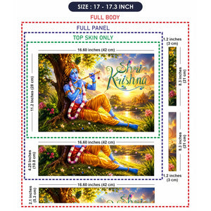 Spiritual Hindu Krishna Flute Sunrise Tree Laptop Skin - View 9