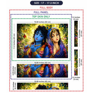Spiritual Hindu Radha Krishna Garden Butterflies Laptop Skin - View 9
