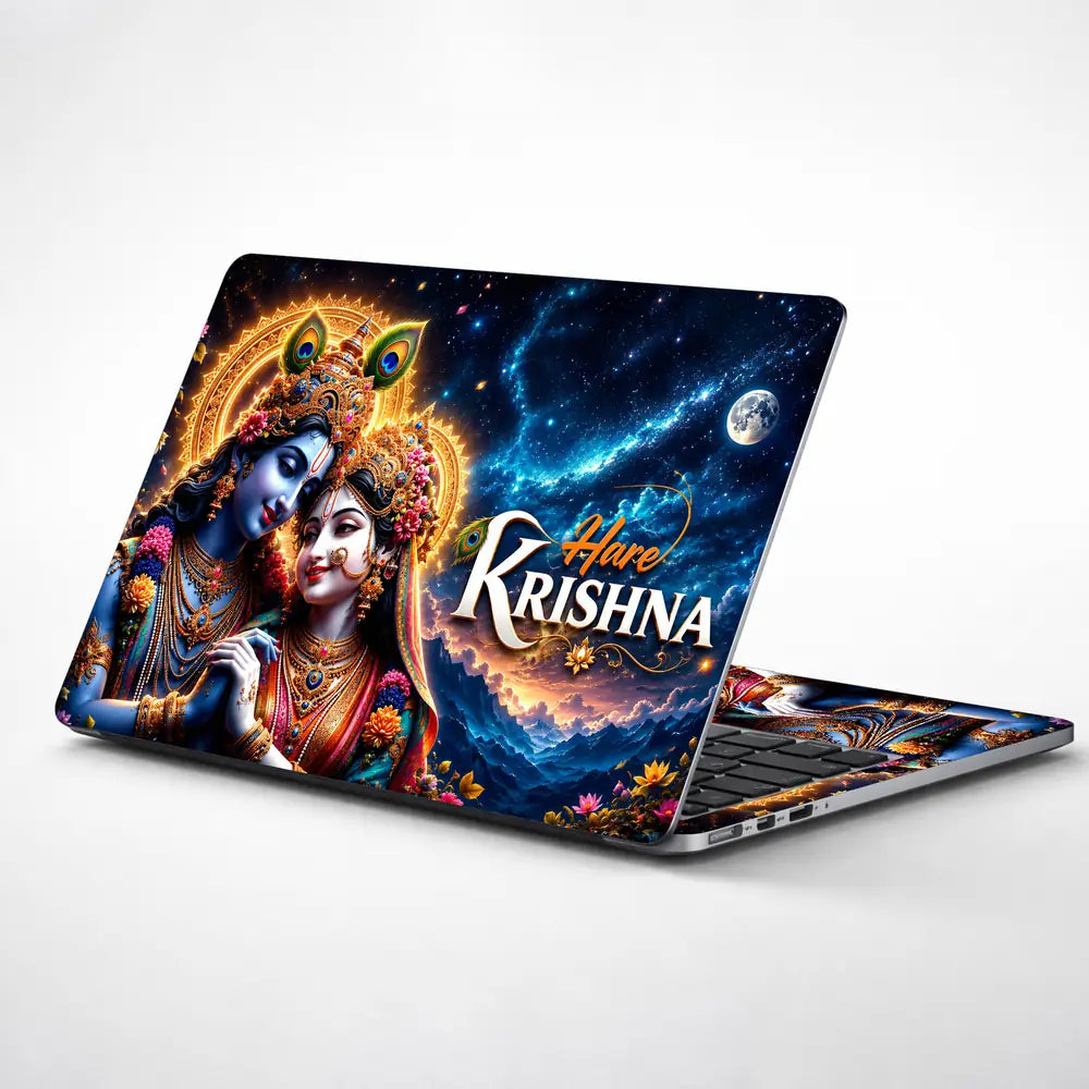 Spiritual Hindu Radha Krishna Hare Laptop Skin - View 1