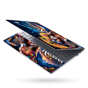 Spiritual Hindu Radha Krishna Hare Laptop Skin - View 3