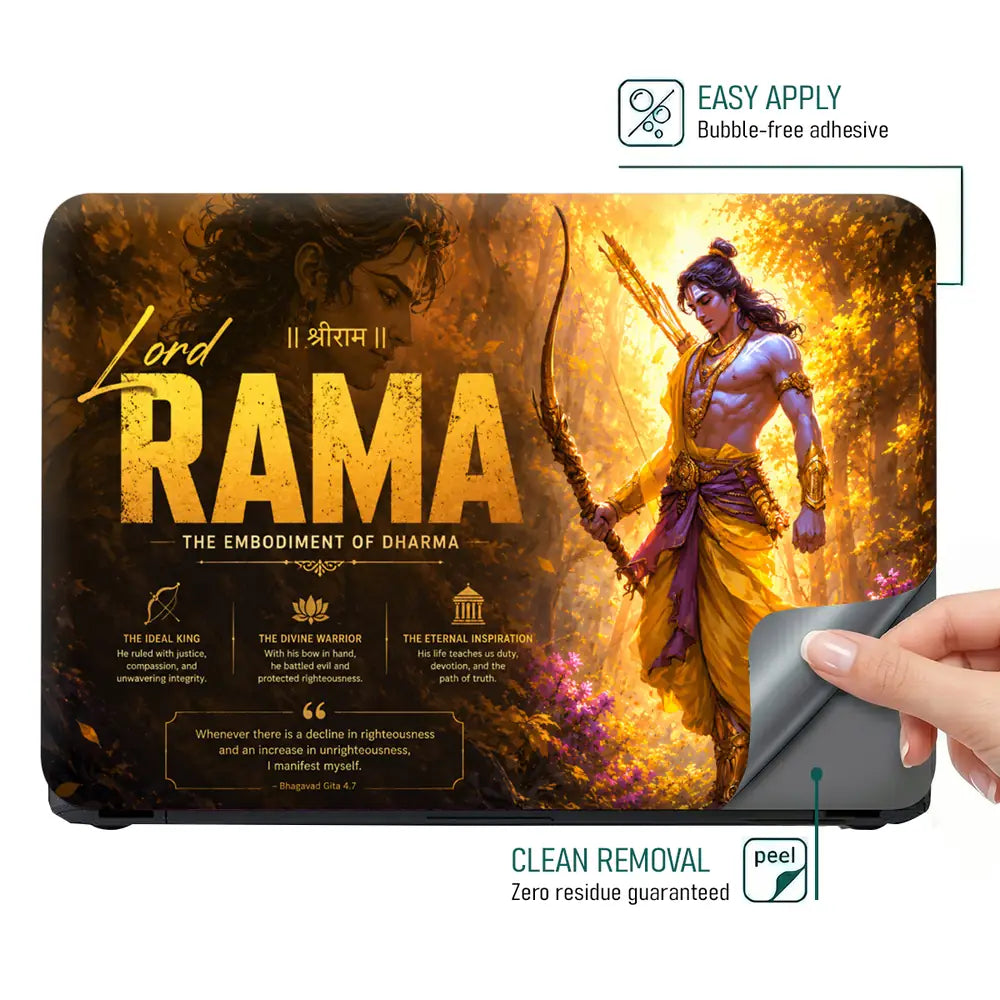 Spiritual Hindu Rama Dharma Laptop Skin - View 4
