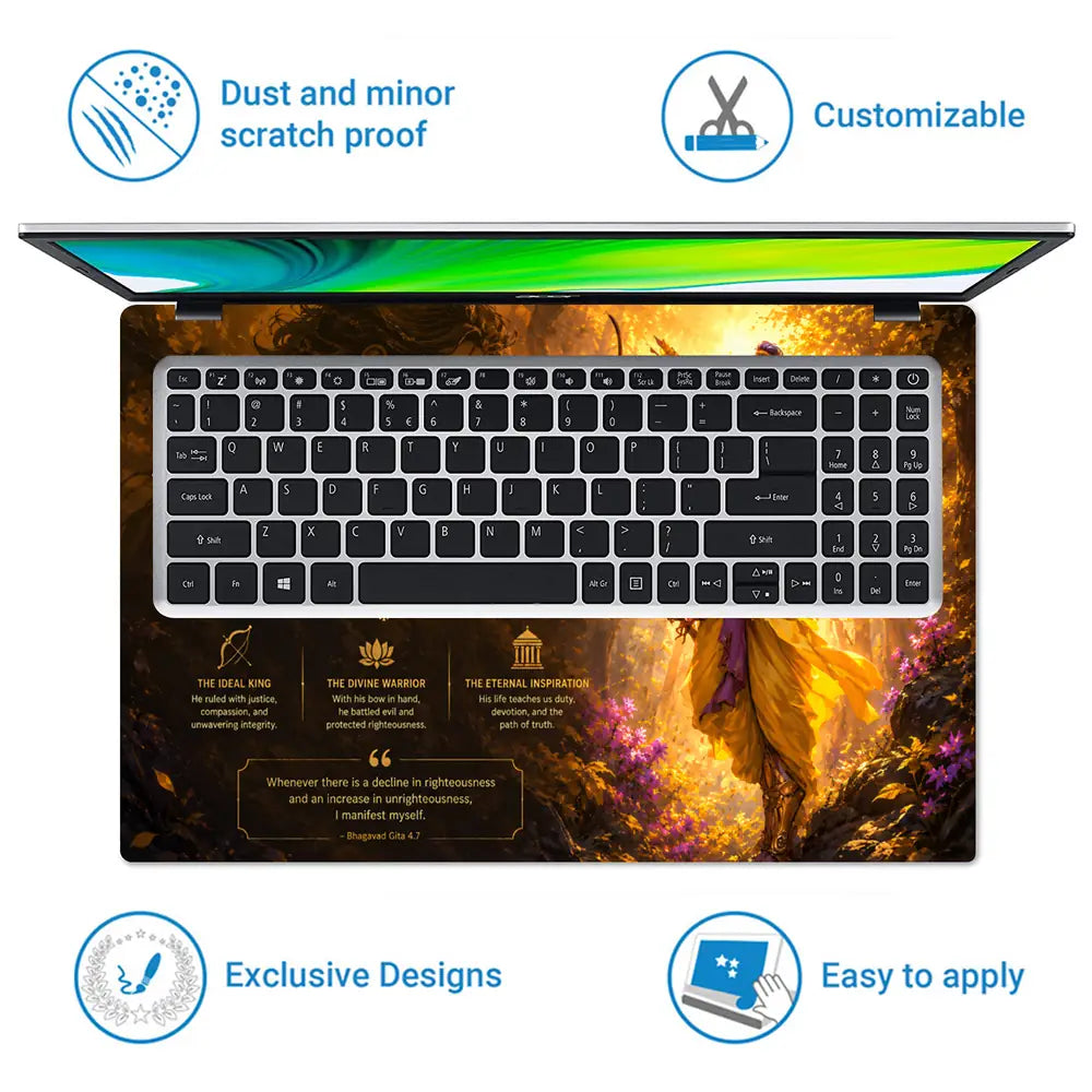 Spiritual Hindu Rama Dharma Laptop Skin - View 5