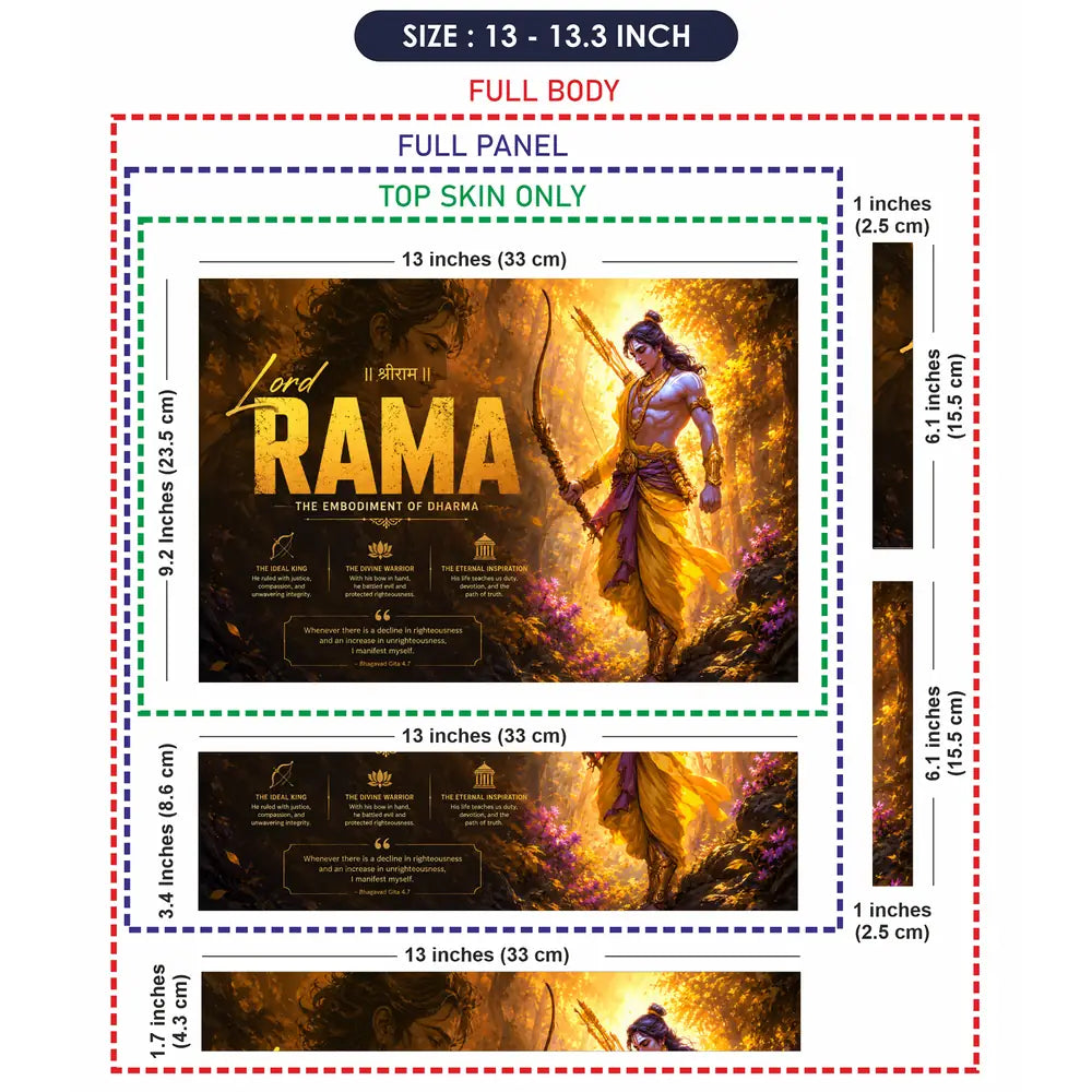 Spiritual Hindu Rama Dharma Laptop Skin - View 6