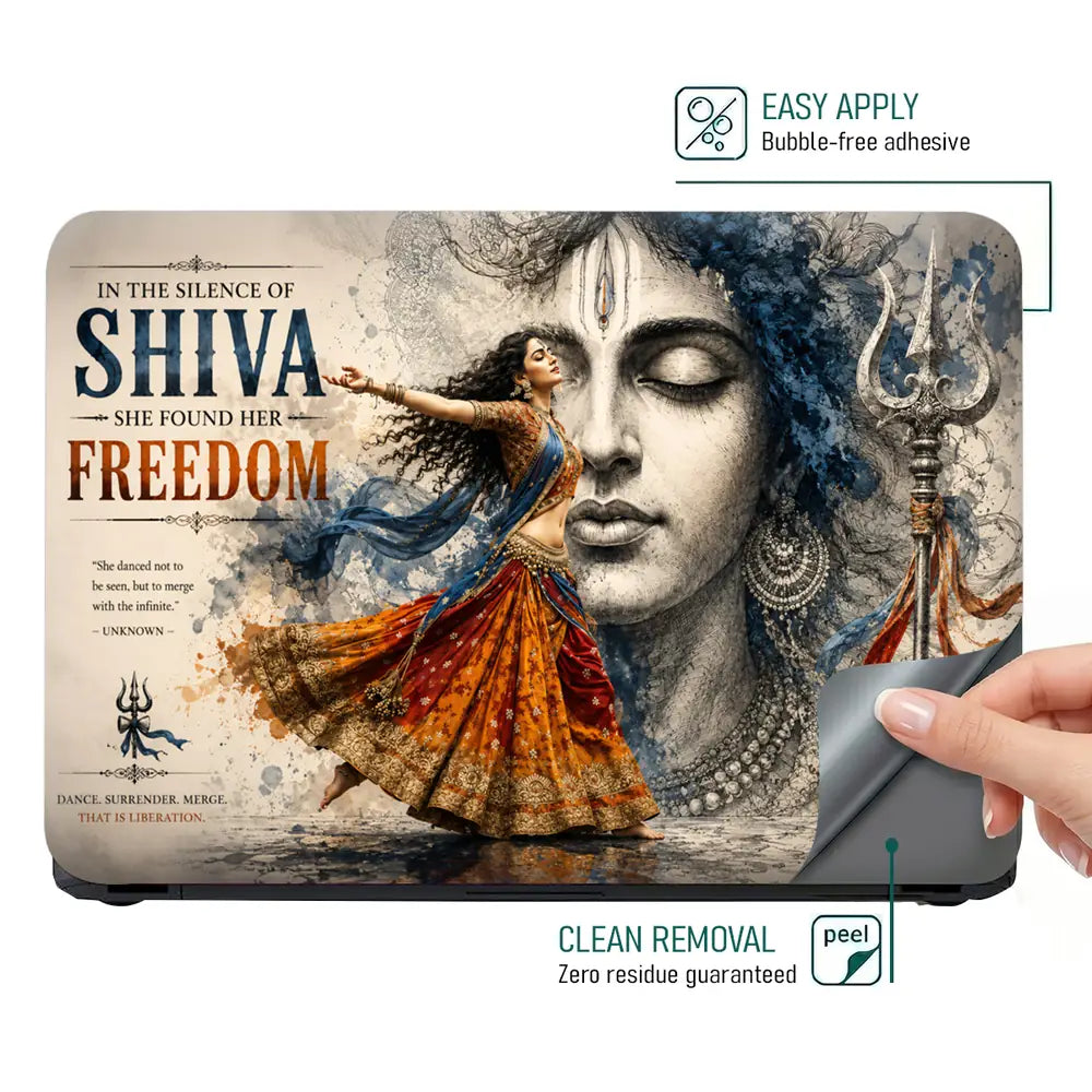 Spiritual Hindu Shiva Freedom Laptop Skin - View 4