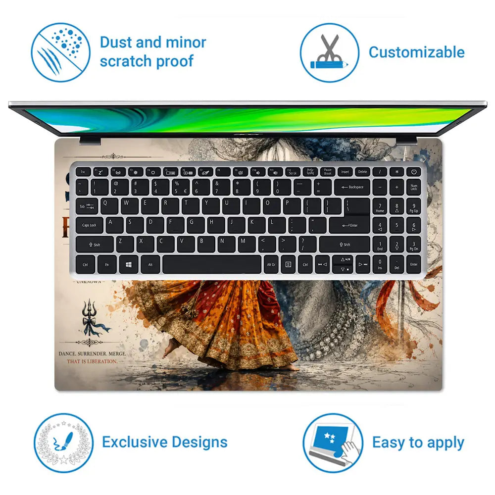 Spiritual Hindu Shiva Freedom Laptop Skin - View 5
