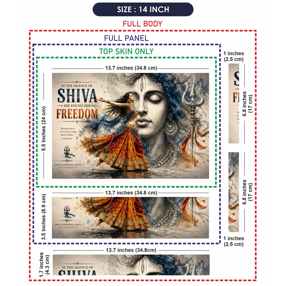 Spiritual Hindu Shiva Freedom Laptop Skin - View 7