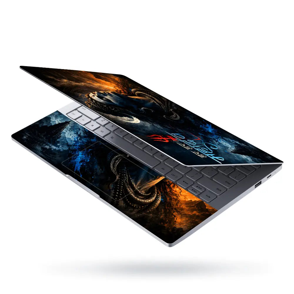 Spiritual Hindu Shiva Har Har Mahadev Face Laptop Skin - View 3