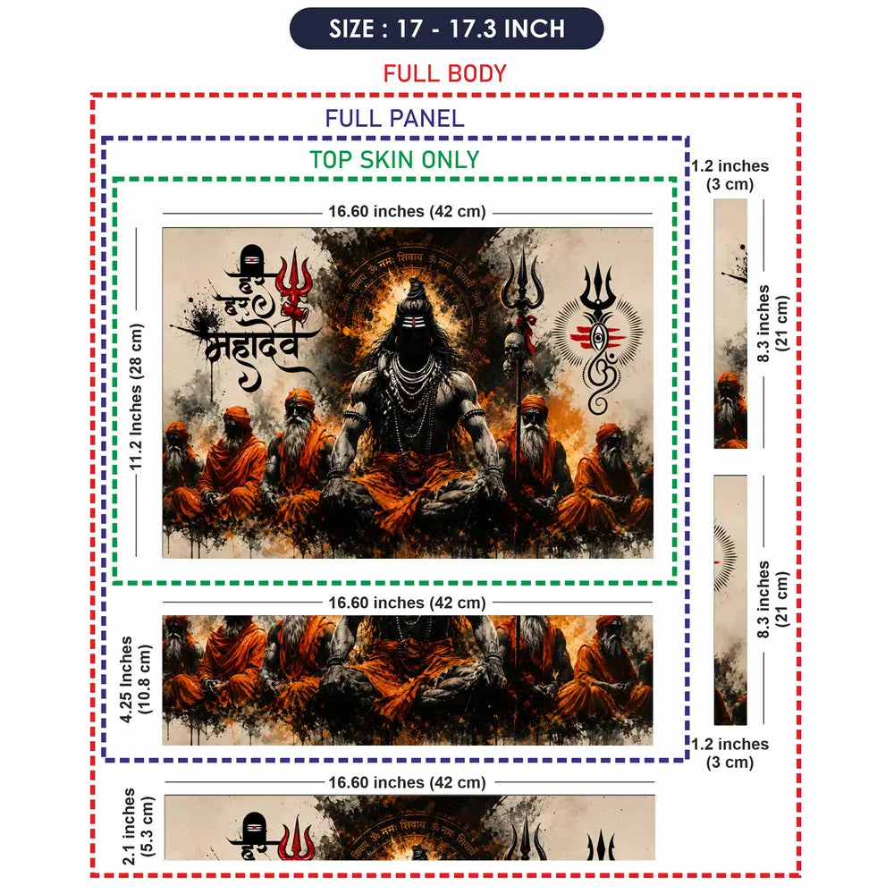 Spiritual Hindu Shiva Mahadev Sadhus Meditation Laptop Skin - View 9
