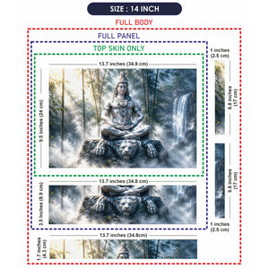 Spiritual Hindu Shiva Meditation Tiger Bamboo Laptop Skin - View 7