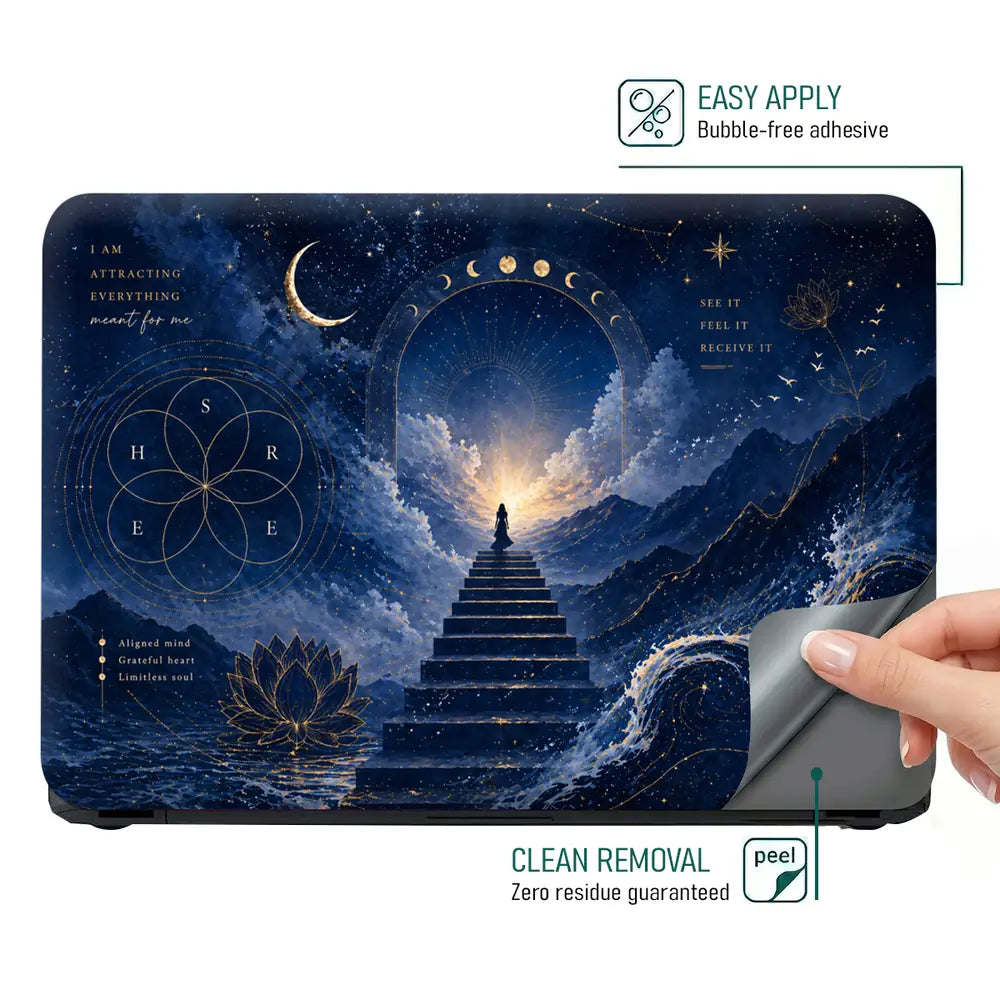 Spiritual Manifestation Moon Stairway Laptop Skin - View 4