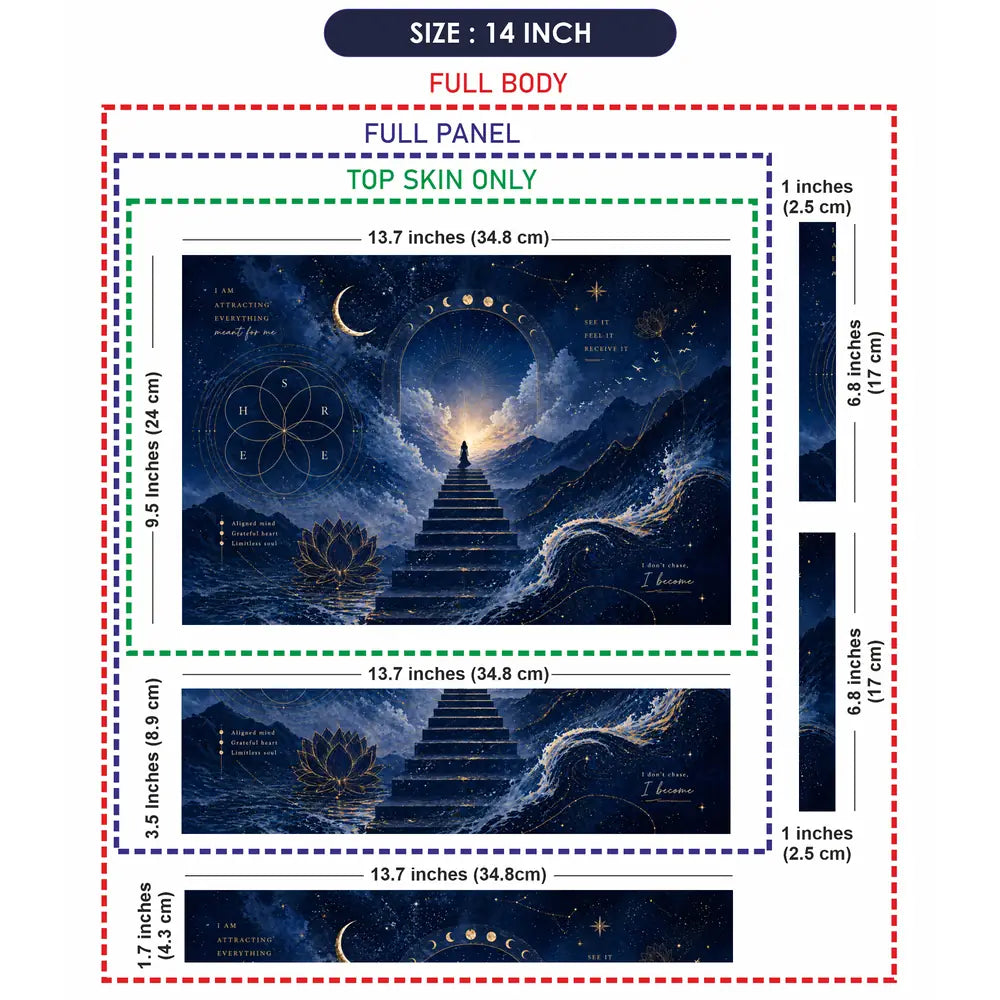 Spiritual Manifestation Moon Stairway Laptop Skin - View 7