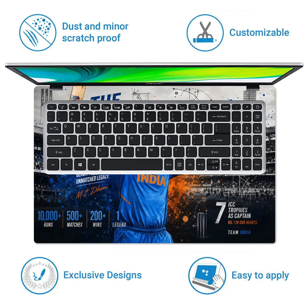 Sports Cricket Dhoni Finisher Legend Laptop Skin - View 5