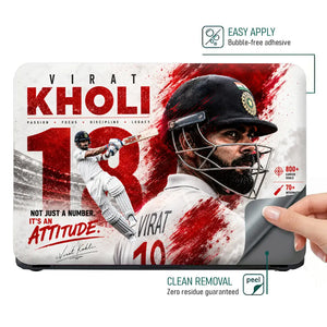 Sports Cricket Kohli Attitude Test Laptop Skin - View 4