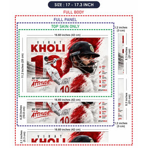 Sports Cricket Kohli Attitude Test Laptop Skin - View 9