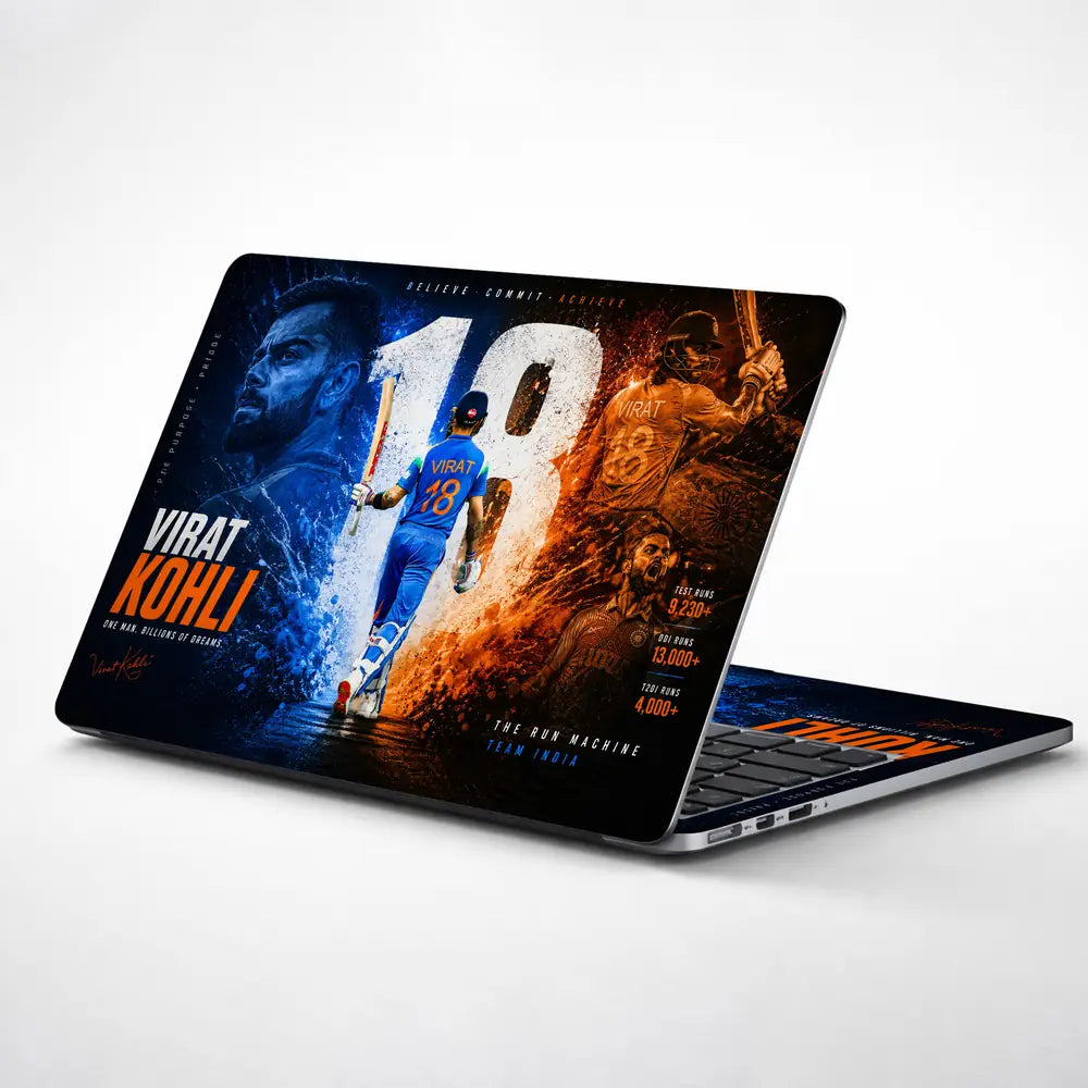 Sports Cricket Kohli Billions Of Dreams Laptop Skin - View 1