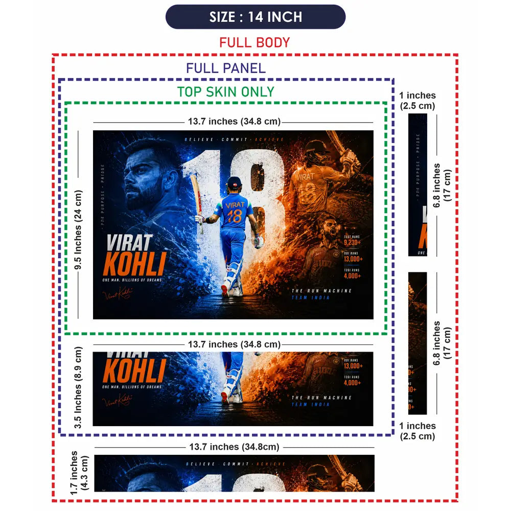 Sports Cricket Kohli Billions Of Dreams Laptop Skin - View 7