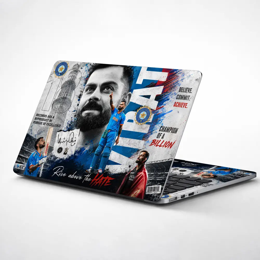 Sports Cricket Kohli Champion Of Billion Laptop Skin - View 1
