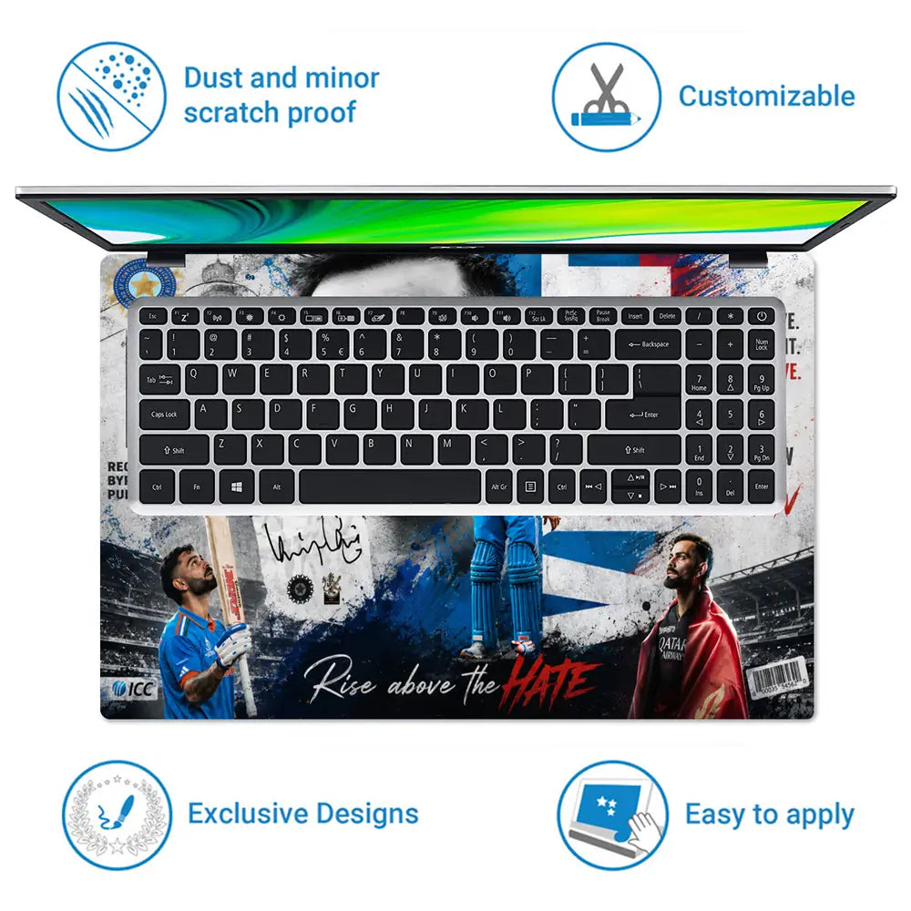 Sports Cricket Kohli Champion Of Billion Laptop Skin - View 5