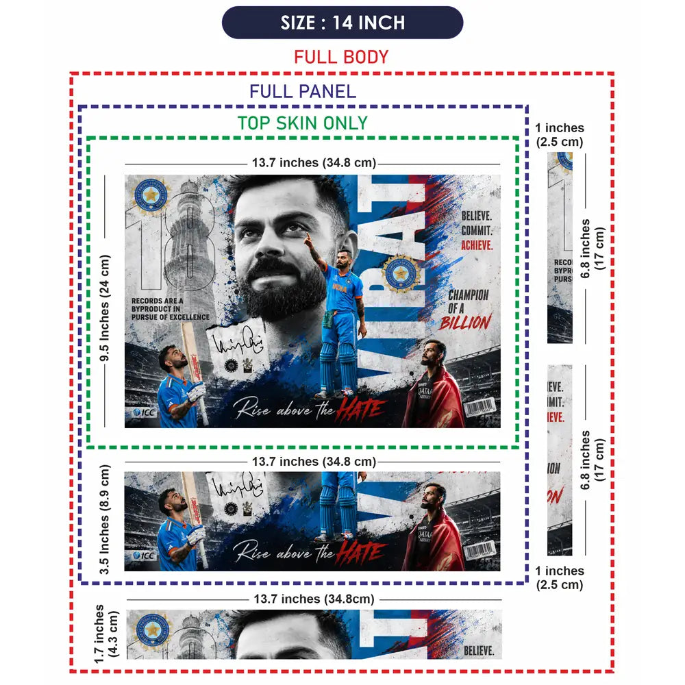 Sports Cricket Kohli Champion Of Billion Laptop Skin - View 7