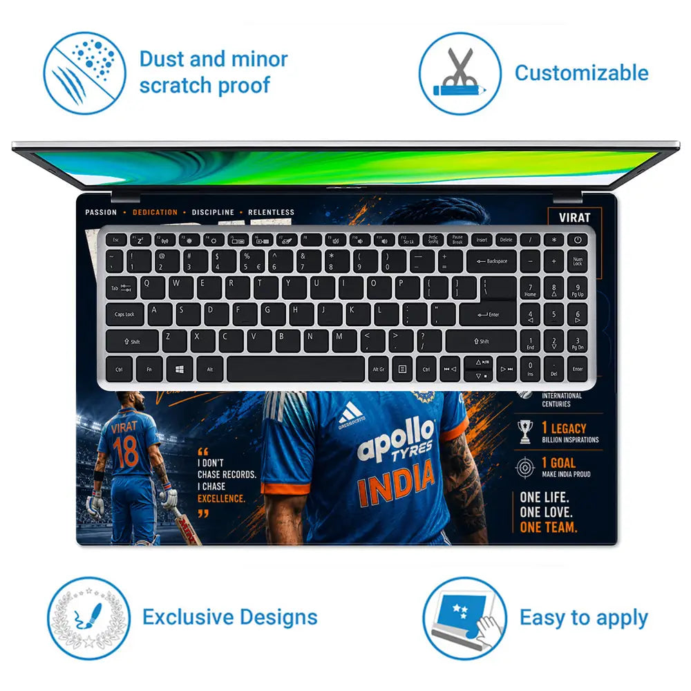 Sports Cricket Kohli Chase Excellence Laptop Skin - View 5