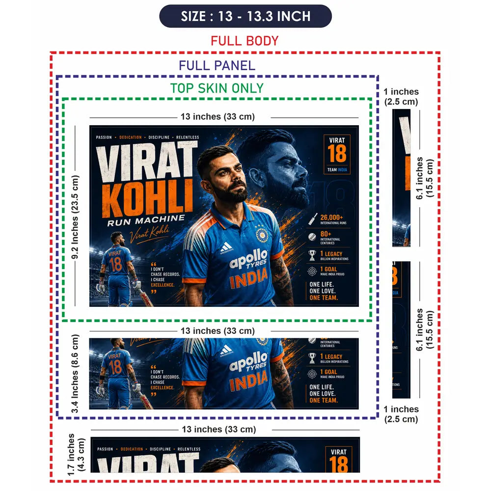 Sports Cricket Kohli Chase Excellence Laptop Skin - View 6